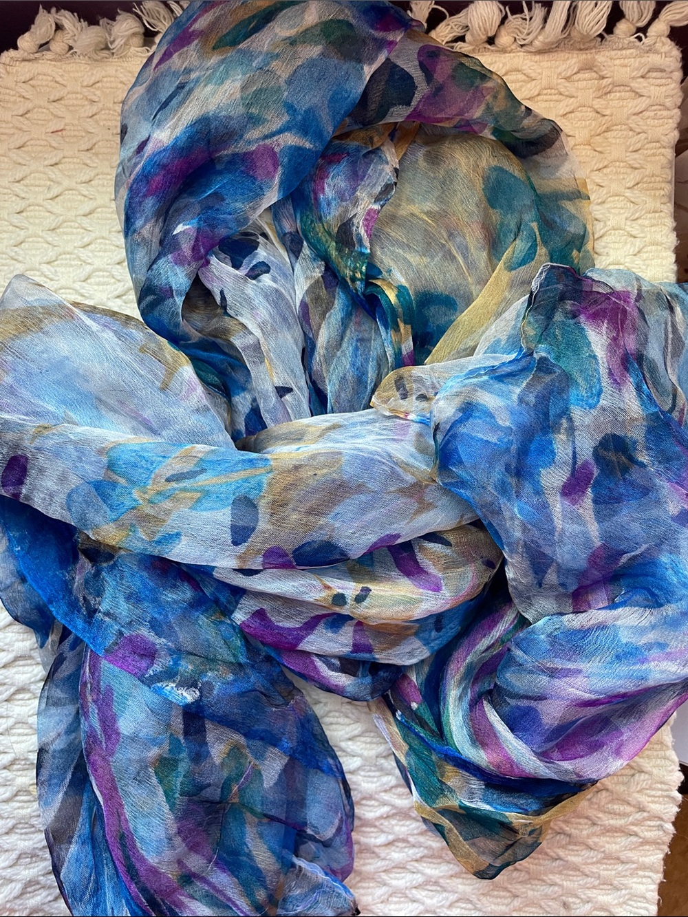 FLORAL SILK WRAP/ SCARF